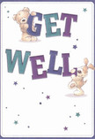 Bursts of warmth and gentle hope spring from this delightful get well card, a scene reminiscent of cheerful gatherings near Sipson's local cafés. Two lovable characters-a cuddly teddy bear and a bright-eyed puppy-extend their playful embrace across the front, each joyously balancing the letters that spell 'Get Well' in bold, harmonious shades of indigo and teal. The soft cream background glows serenely, creating an inviting canvas where whimsical stars shimmer and promise better days ahead. Touches of texture in the fur evoke the gentle caress of a beloved pet, comforting in the way only true companionship can be. The artistry radiates genuine kindness, as if every stroke was guided by a Sipson florist wishing for a neighbour's swift recovery. Rather than just a card, it feels like a miniature celebration of togetherness-conveying heartfelt wishes and nurturing care for anyone on the mend in the Sipson community, perfect for pairing with a thoughtfully arranged bouquet.